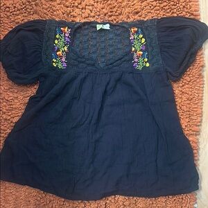 Raj Black Boxy Flutter Sleeve Blouse